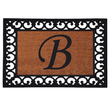 Calloway Mills Monogram Insert Door Mat, Rubber, Black, Natural, 19 in W x 25 in L 180041925B
